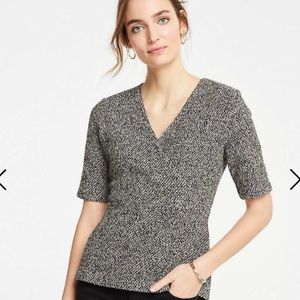 Ann Taylor Shimmer Crossover top NWT